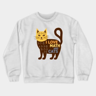 I love math and cats (3) Crewneck Sweatshirt